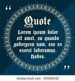 Vector Quote template. Quote bubble. Empty template. Information, text. Quote form