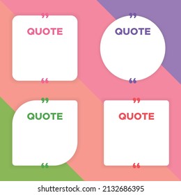 Vector of Quote Templates. Suitable for quote content, quote dseign, quote post, etc.