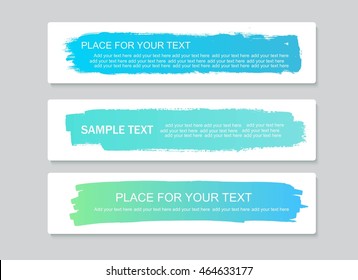 Vector quote or text boxes collection. Hand drawn frames. Grunge brush strokes,  textures.