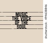 Vector quote typographical background about music  with staff. Vintage texture. Template for card banner poster and print for t-shirt.