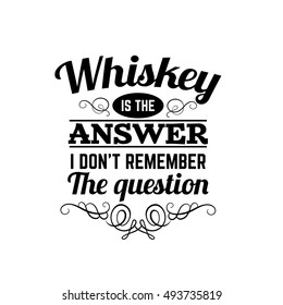 Vector quote typographical background about whiskey. Template for business card poster and banner.