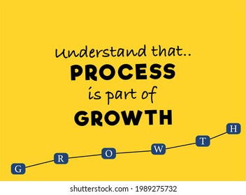 Vector quote, Understand that process is part of growth, inspiration quote