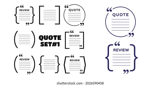 Vector quotes and brackets. Message typography, phrase and quotation