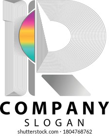Vector R Logo in Futuristic Shape. Company Branding.