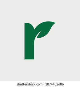 Vector R Logotype With Leaf