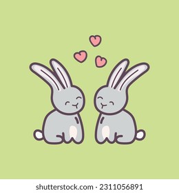Vector a rabbit animal cartoon sticker