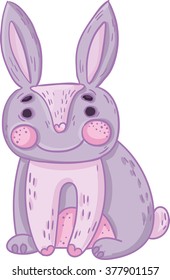 vector rabbit bunny violet children kids illustration