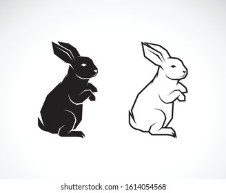 Vector of rabbit design on white background. Wild Animals. Easy editable layered vector illustration.