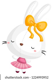 a vector of a rabbit doing ballet