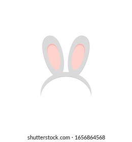 Vector rabbit ears isolated on white background. For Christmas, festival, party, holidays costume. 