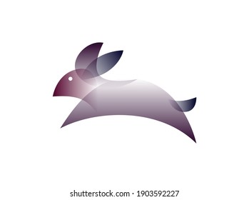 Vector rabbit in gradient style
