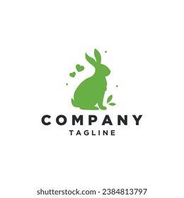 vector rabbit GREEN color logo design vector