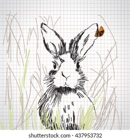 Vector rabbit for greeting card or any invitation