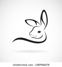 Vector of a rabbit head design on white background. Wild Animals. Rabbit logo or icon. Easy editable layered vector illustration.