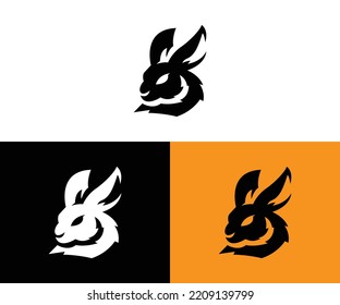 Vector Rabbit Head Logo Design Template