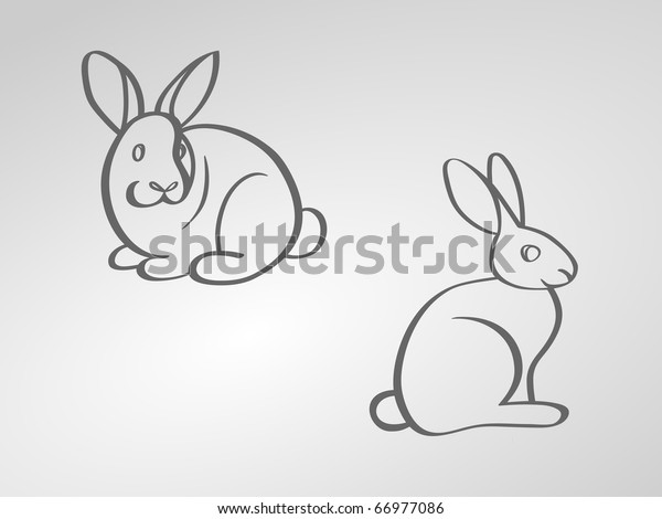 Vector Rabbit Vector Image Two Rabbits Stock Vector (Royalty Free ...