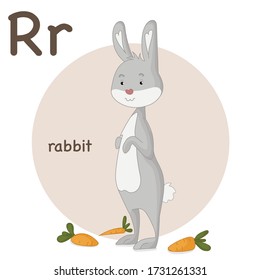 
Vector rabbit with letter R