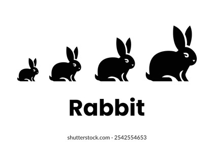 Vector rabbit  logo design template
