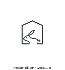 Vector rabbit logo on the white background, inspiration symbol rabbit. 