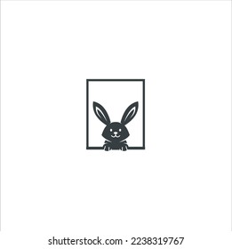 Vector rabbit logo on the white background, inspiration symbol rabbit. 