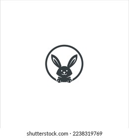Logo de conejo vectorial en el fondo blanco, conejo símbolo de inspiración. 