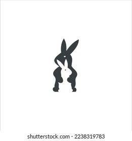 Vector rabbit logo on the white background, inspiration symbol rabbit. 