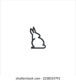 Logo de conejo vectorial en el fondo blanco, conejo símbolo de inspiración. 