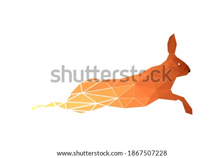Vector rabbit in low poly style