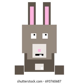 Vector rabbit are made of squares and rectangles