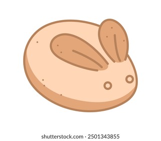 Vector Conejo Manju. Comida tradicional japonesa. Aislado sobre fondo blanco.