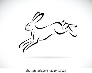 Vector of rabbit running design on white background. Easy editable layered vector illustration. Wild Animals.