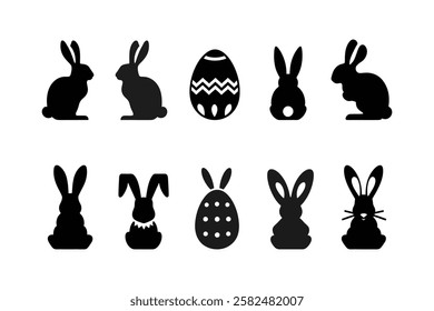 Vector Rabbit Silhouettes – Bunny Illustrations for Logos  Decor