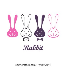 Vector rabbit symbols. Set of rabbits icons.