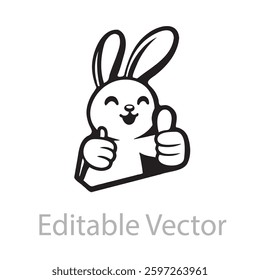 Vector of a rabbit with thumbs up