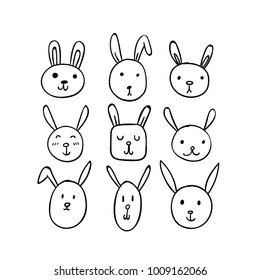 Vector rabbits set illustration