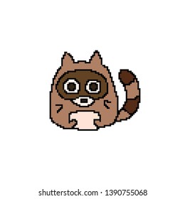vector Raccoon concept in pixel art
