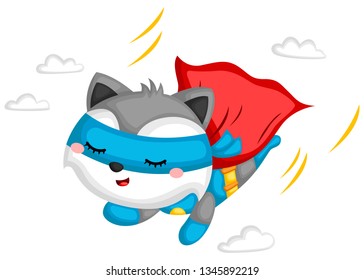 a vector of a raccoon dressed as superhero