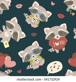 Vector Raccoon Heart Set Stock Vector (Royalty Free) 541732924