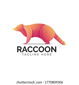 vector raccoon logo design with modern concept style illustrations for badges, emblems and icons. used for Creative Industries, Multimedia, Entertainment, Education, Shop and other related business