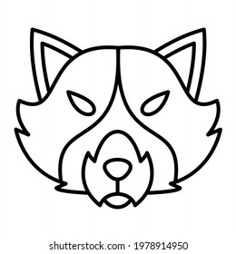 Vector Raccoon Outline Icon Design
