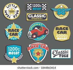 vector race car badge illustration