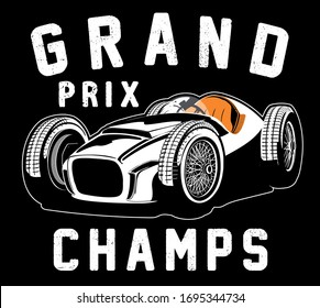 vector race car illustration for t shirt print