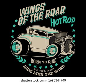 vector race car illustration for t shirt print