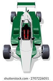 Vector Race Auto einzeln. Verfügbares EPS-10-Vektorformat, durch Gruppen und Schichten getrennt, mit Transparenzeffekten für One-Click-Repaint