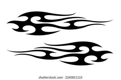 Vector race car sticker tribal fire flame motorcycle decal car tattoo graphic