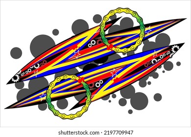 vector racing background design with brightly colored stripes and spots and suitable for car wrapping
