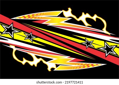 vector racing background design with a pattern of stripes and yellow and red and white colors. and others