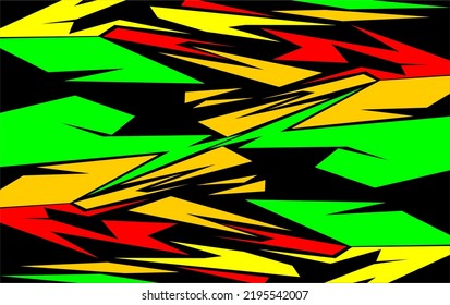 vector racing background design with a unique pattern, lines with yellow, green, red colors