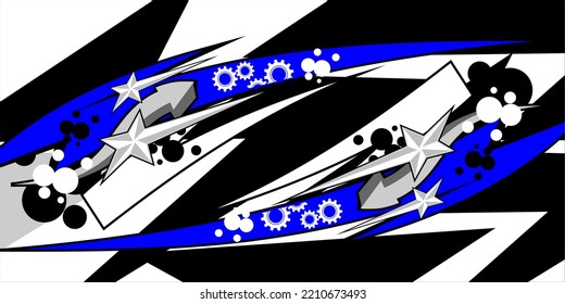 vector racing background design with a unique line pattern and bright colors such as blue and gray. with star and circle effects