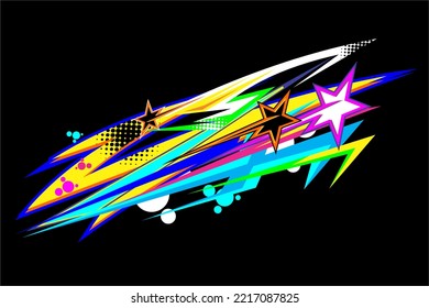 Vector racing background design with a unique pattern, a combination of lines and bright colors. and star spot and bubble effect